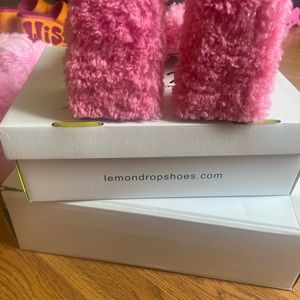 Pink Fuzzy Lemon drop by Privilege heels 💗🍋